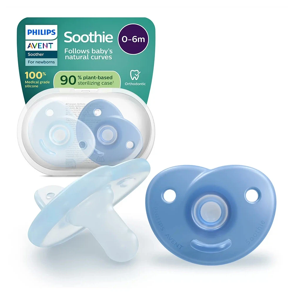 Philips Avent Soothie Napp 0-6 mån Ljusblå/Blå 2-pack Philips Avent