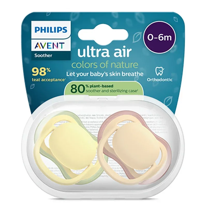 Philips Avent Ultra Air Napp 0-6 mån 2-pack  Gul/Orange Philips Avent