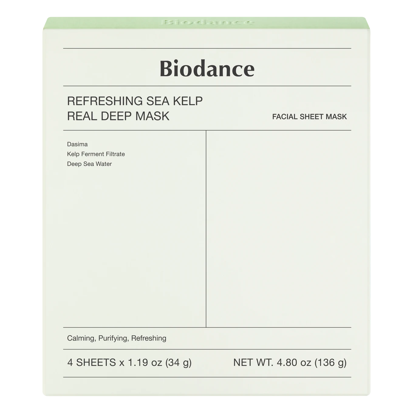 Biodance Refreshing Sea Kelp Real Deep Mask 1 box Biodance