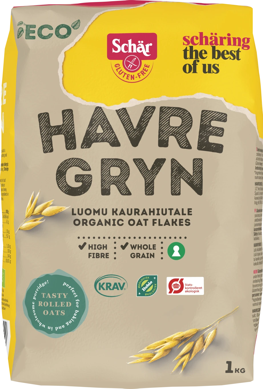 Schär Glutenfria Havregryn 1 kg Schär