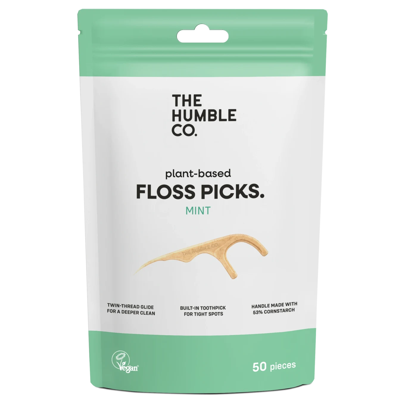 The Humble Co. Dental Floss Picks Mint 50-pack The Humble Co.