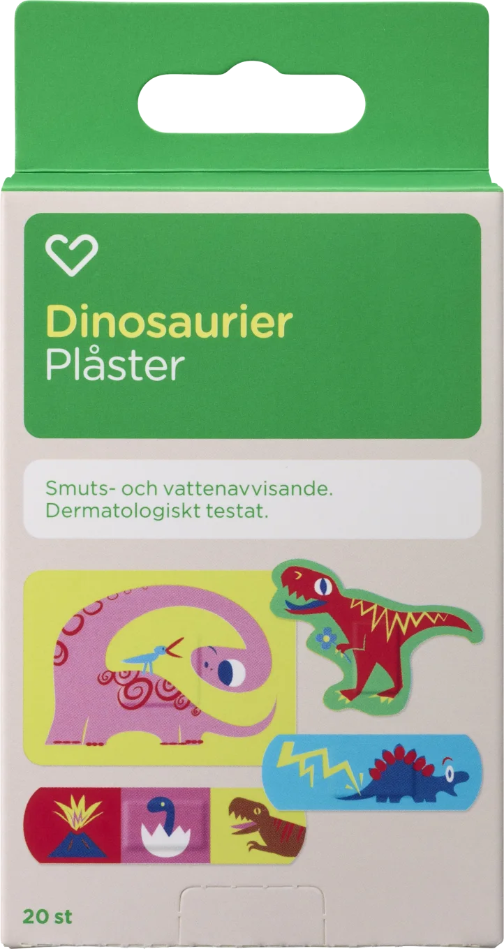 Hjärtats Plåster Barn Dinosaurier 20st Hjärtats