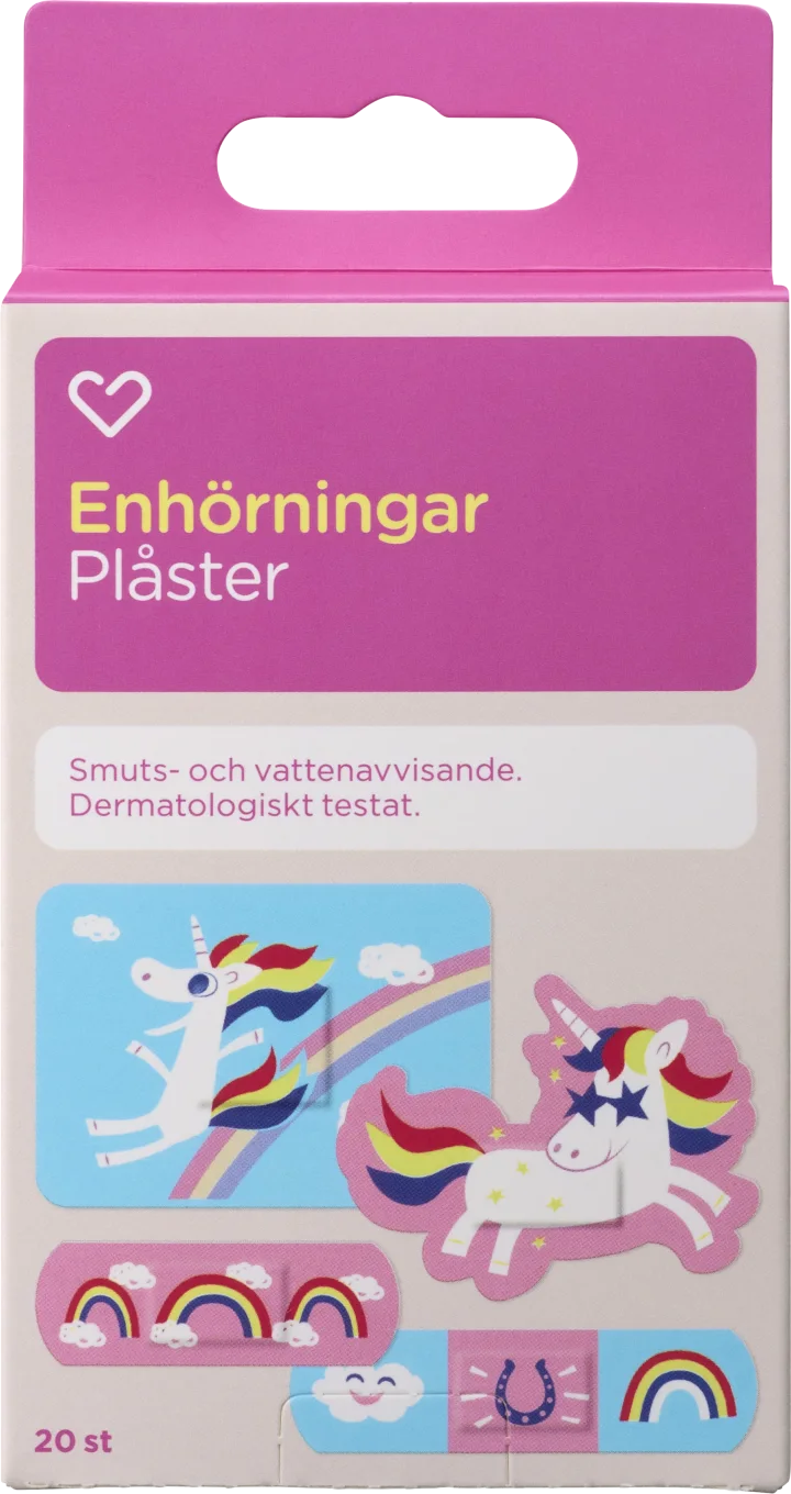 Hjärtats Plåster Barn Enhörningar 20st Hjärtats