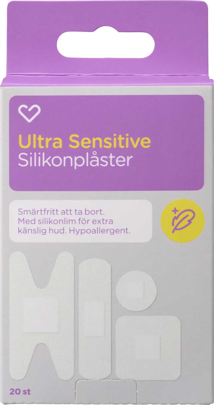 Hjärtats Plåster Ultra Sensitive Silikon 20st Hjärtats