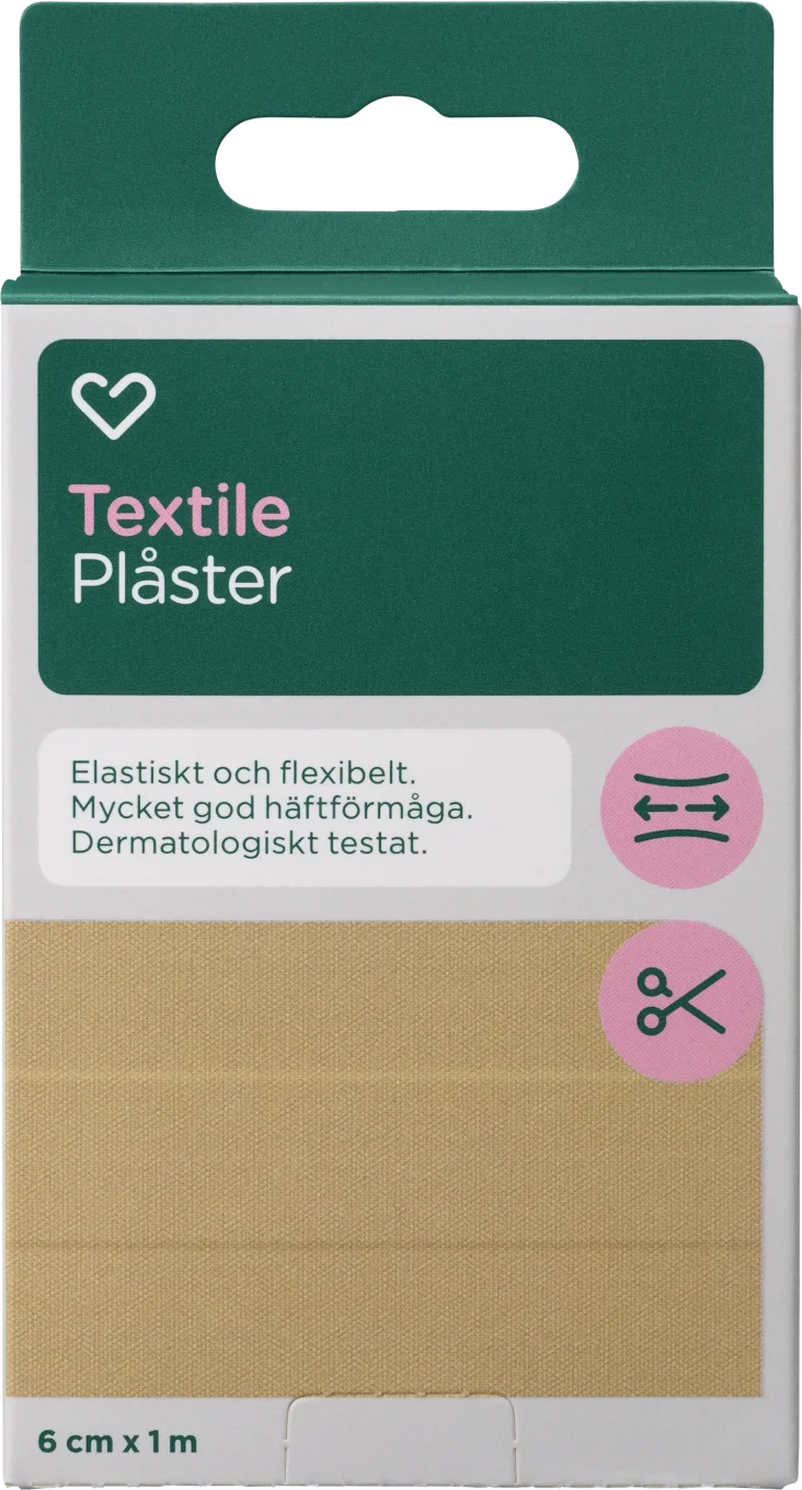 Hjärtats Plåster Textile 6cm x 1m 1st Hjärtats