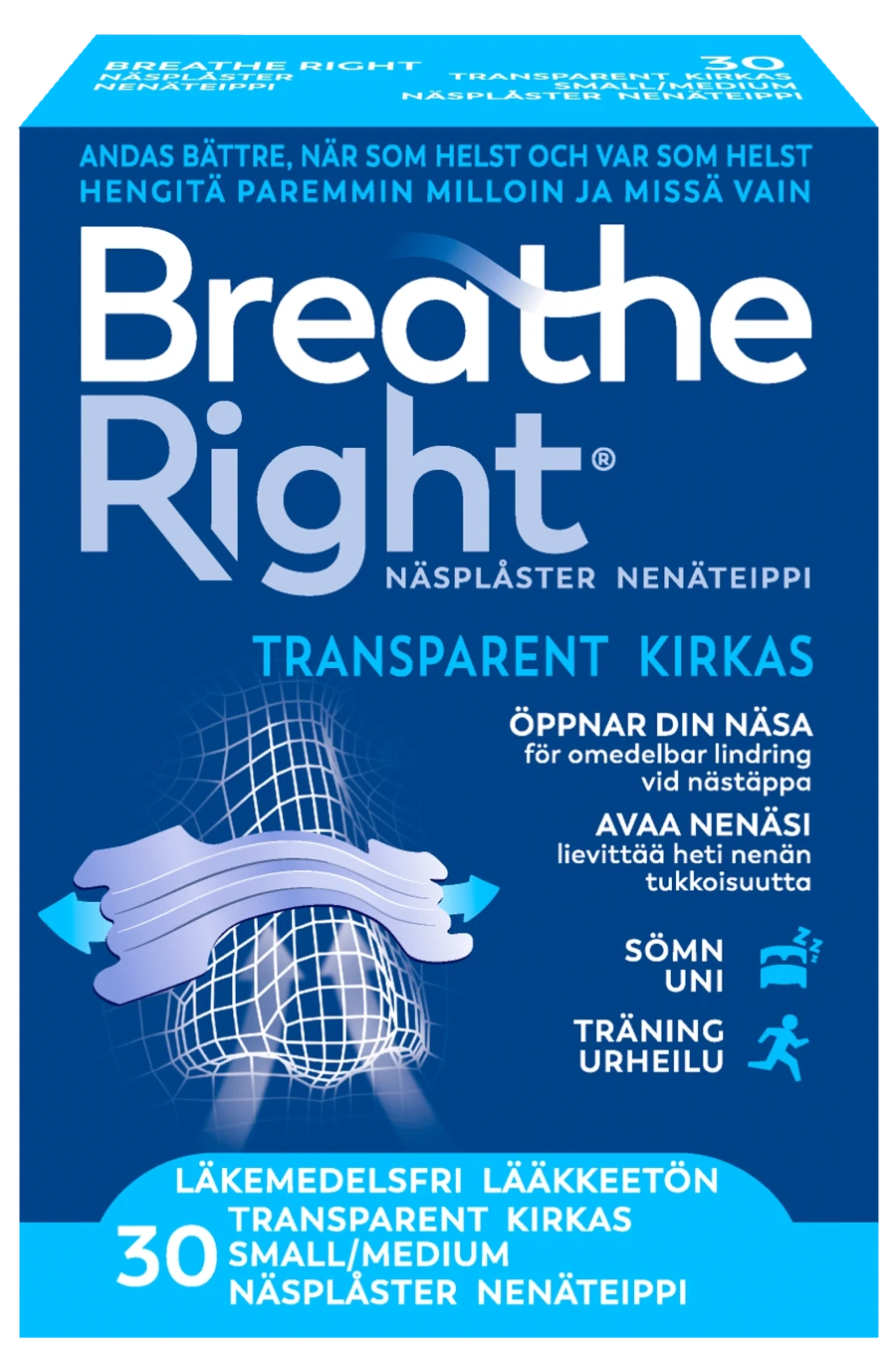 Breathe Right Näsplåster Transparent Small-Medium 30 st Breathe Right