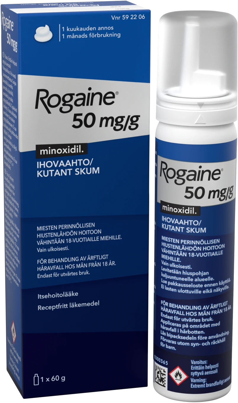 Rogaine® Kutant skum 50mg/g Tryckbehållare 60g Rogaine