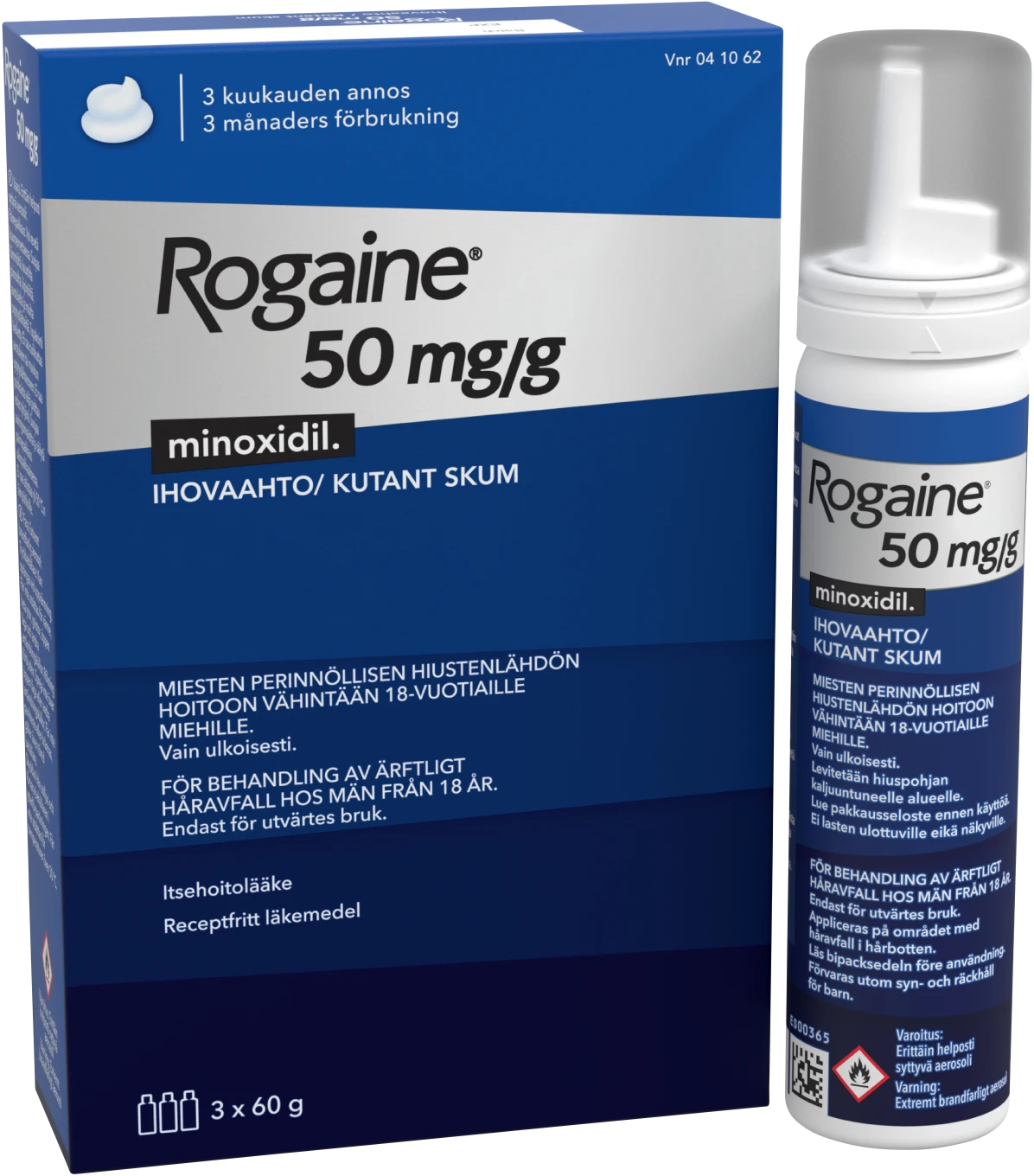Rogaine® Kutant skum 50mg/g Tryckbehållare 3x60g Rogaine