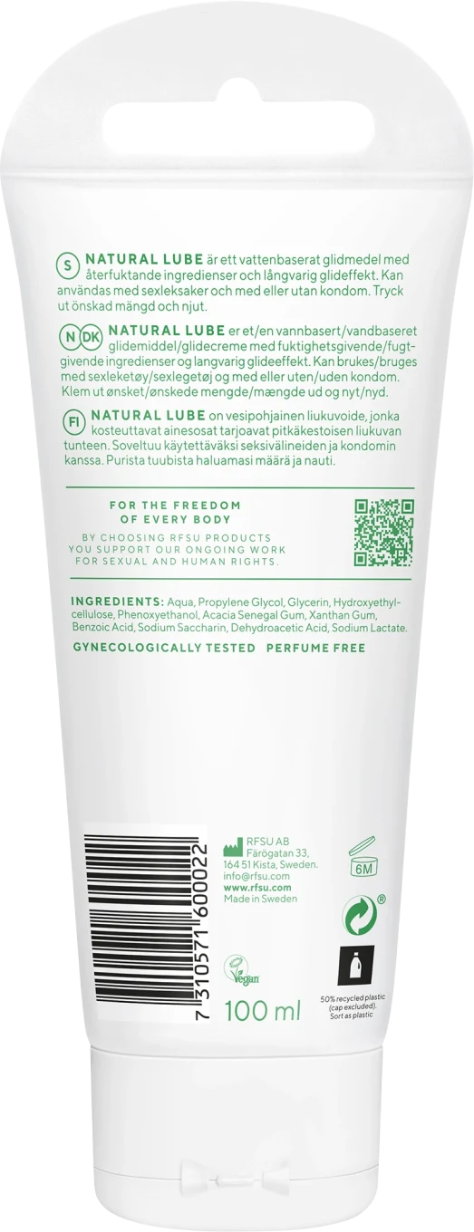 RFSU Natural Lube Glidmedel 100 ml Rfsu