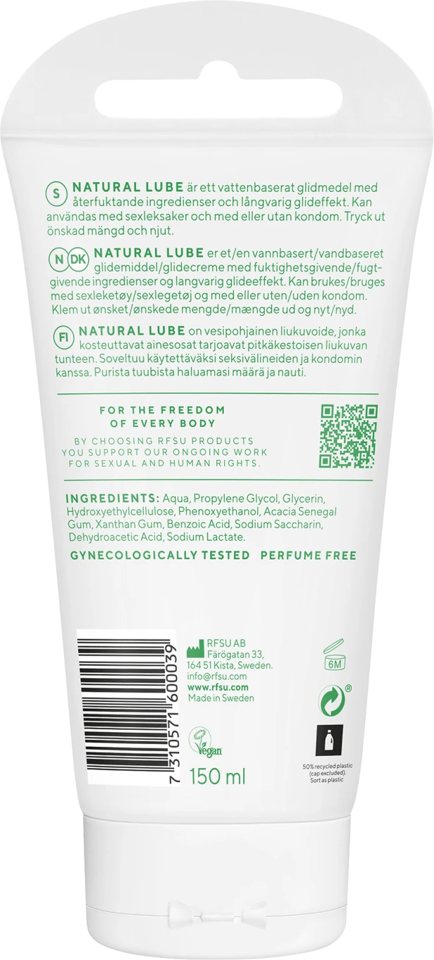 RFSU Natural Lube Glidmedel 150 ml RFSU