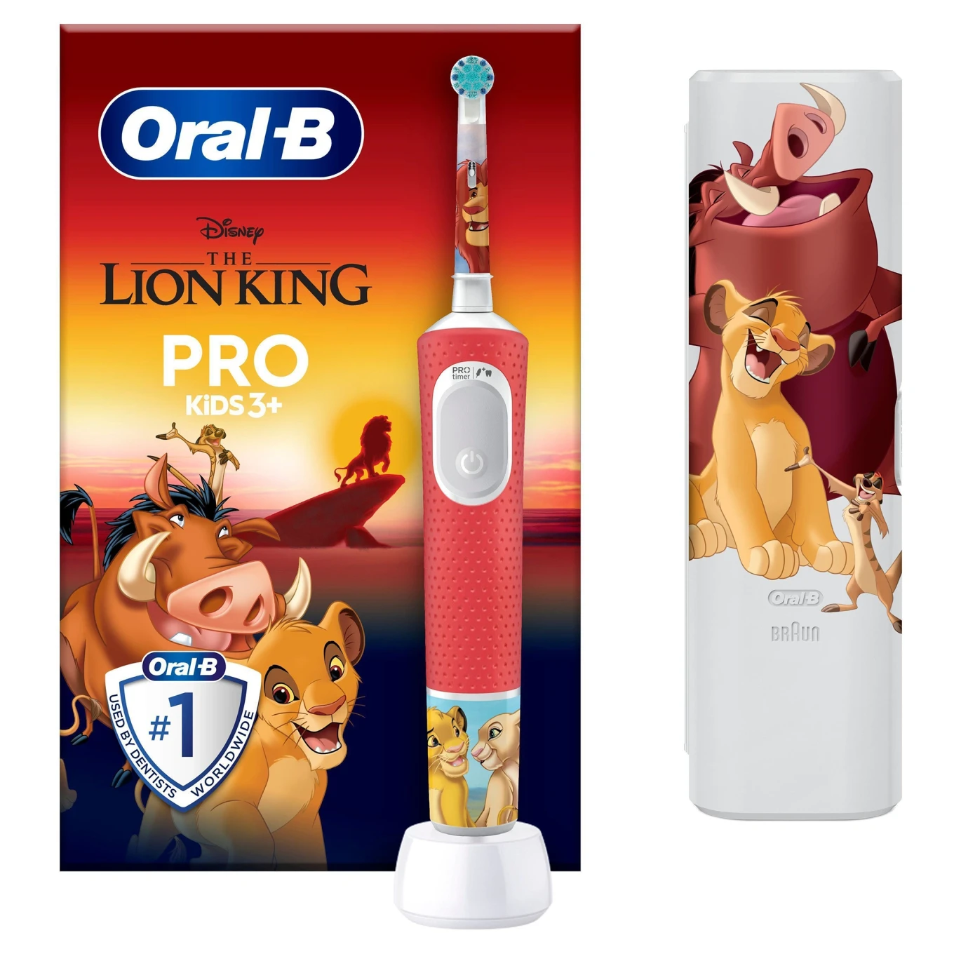 Oral-B Pro Kids The Lion King Eltandborste  + Resefodral Oral-B