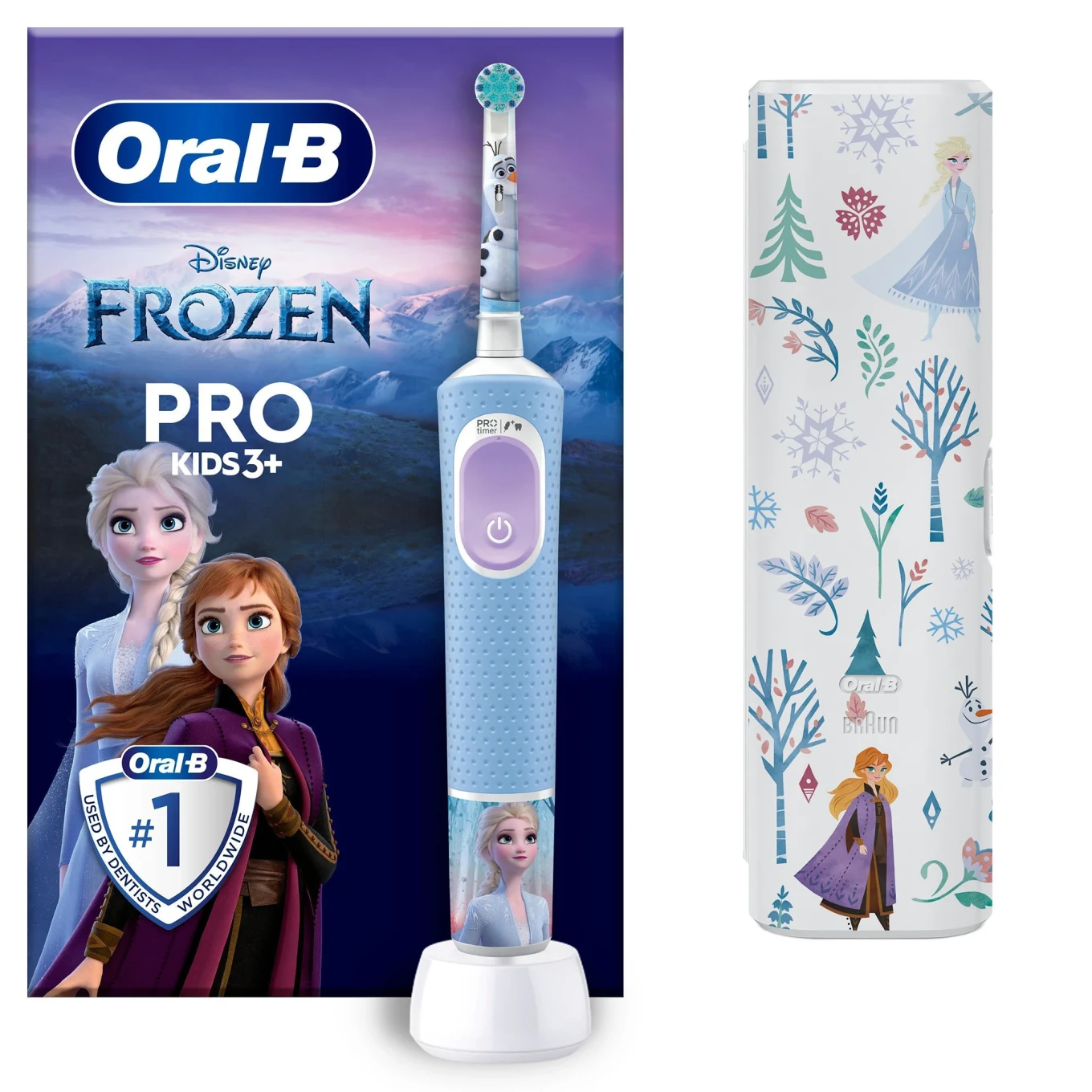 Oral-B Pro Kids Frost Eltandborste + Resefodral Oral-B