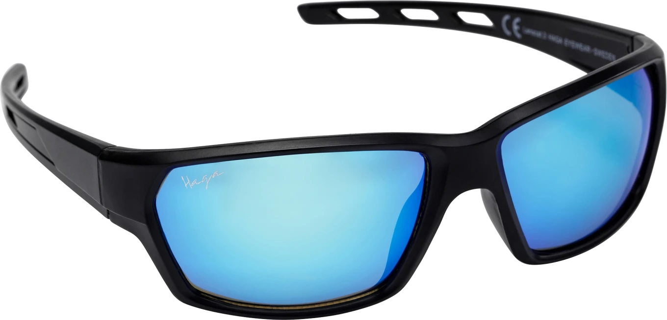 Haga Eyewear Sapporo Matt Black Blue Mirror Lens Haga Optik