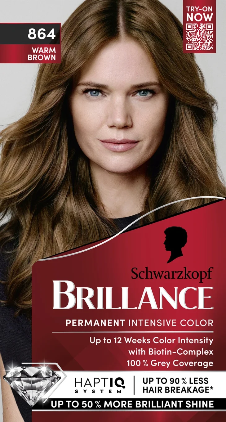 Schwarzkopf Brillance Permanent Intensive Color 864 Warm Brown Schwarzkopf