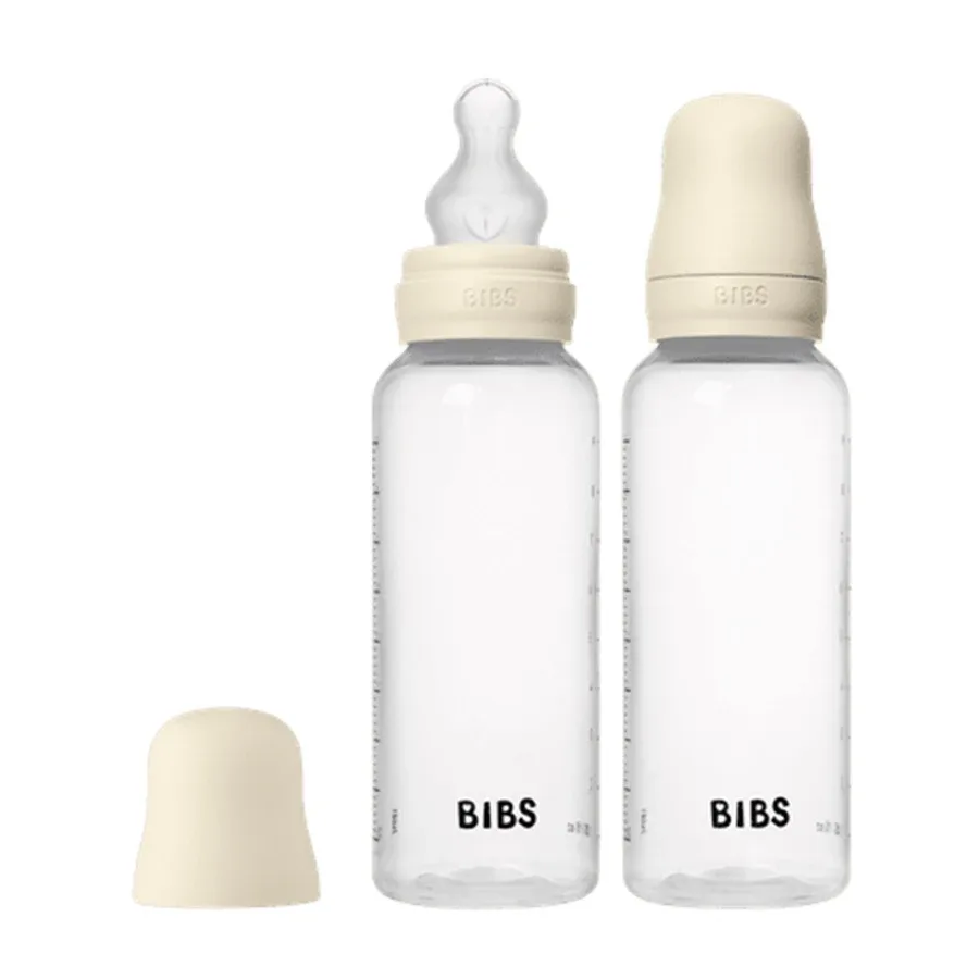 BIBS Baby Bottle Round Silicone Medium Flow Ivory 270 ml 2-pack Bibs