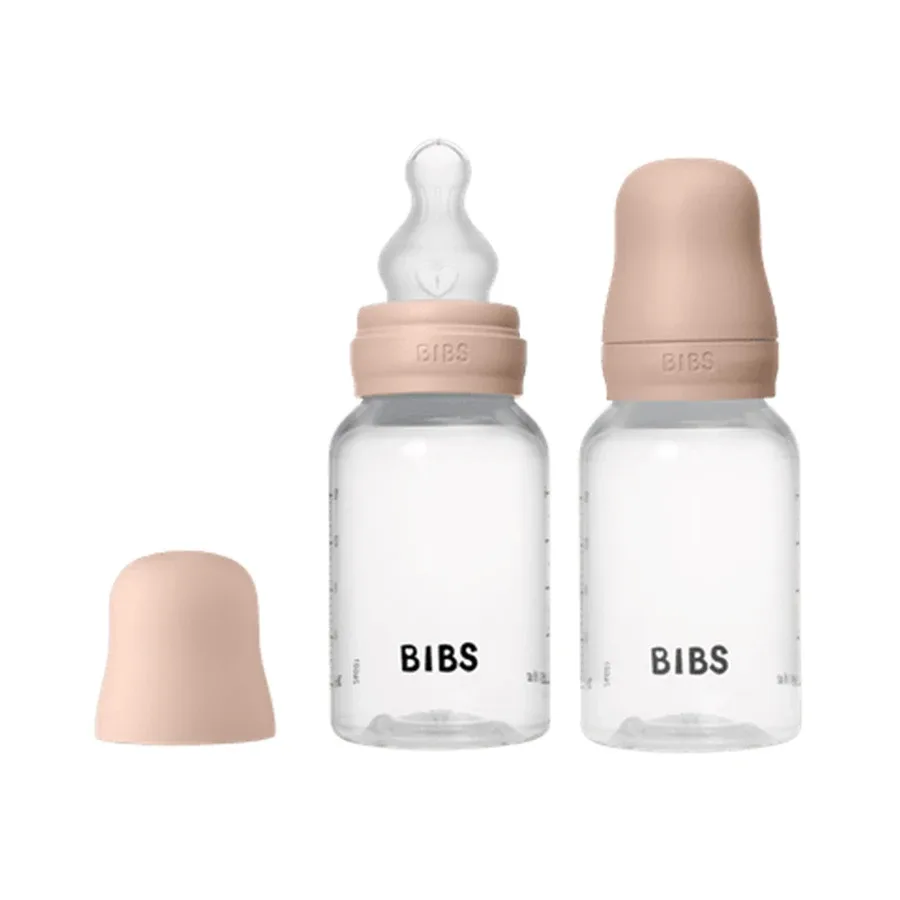 BIBS Baby Bottle Round Silicone Slow Flow 150 ml 2-pack Blush Bibs