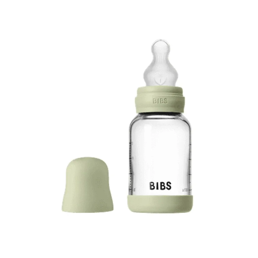 BIBS Glass Baby Bottle Round Silicone Slow Flow 120 ml Bibs