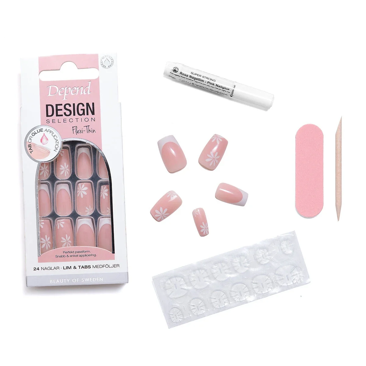 Depend Design Selection 24 st French Flower Short Coffin Depend