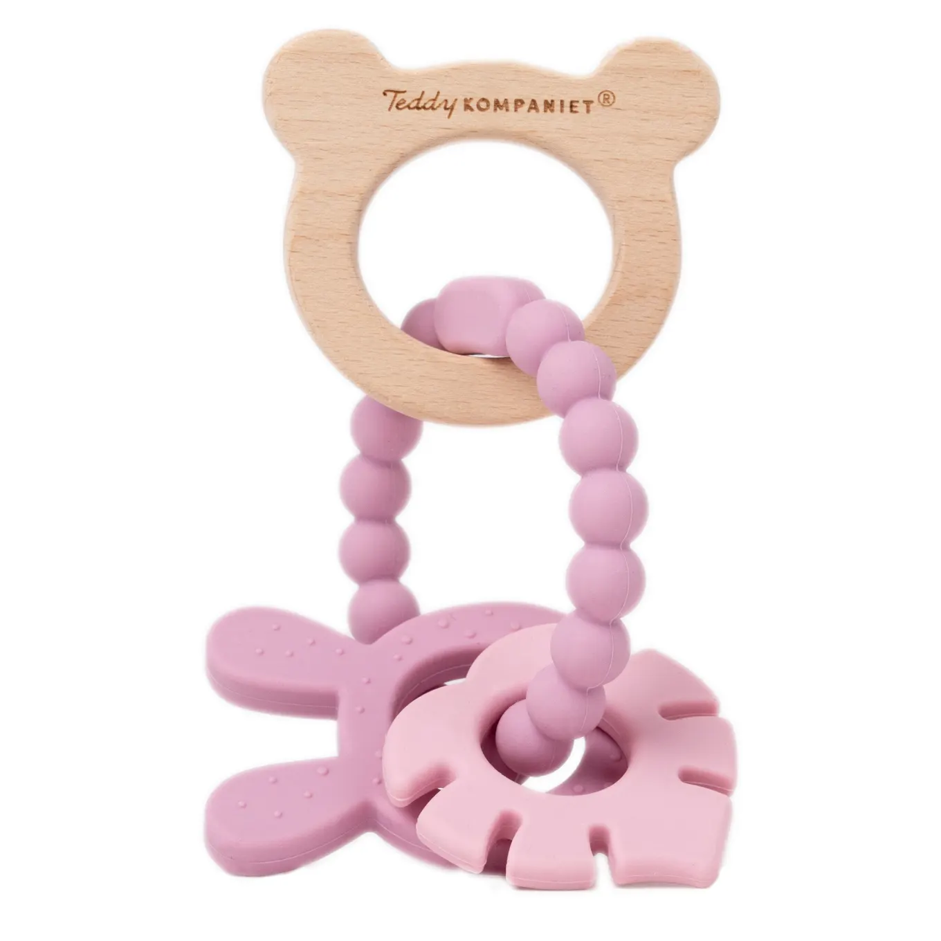 Teddykompaniet Bitring i silikon & trä Dimrosa Teddykompaniet