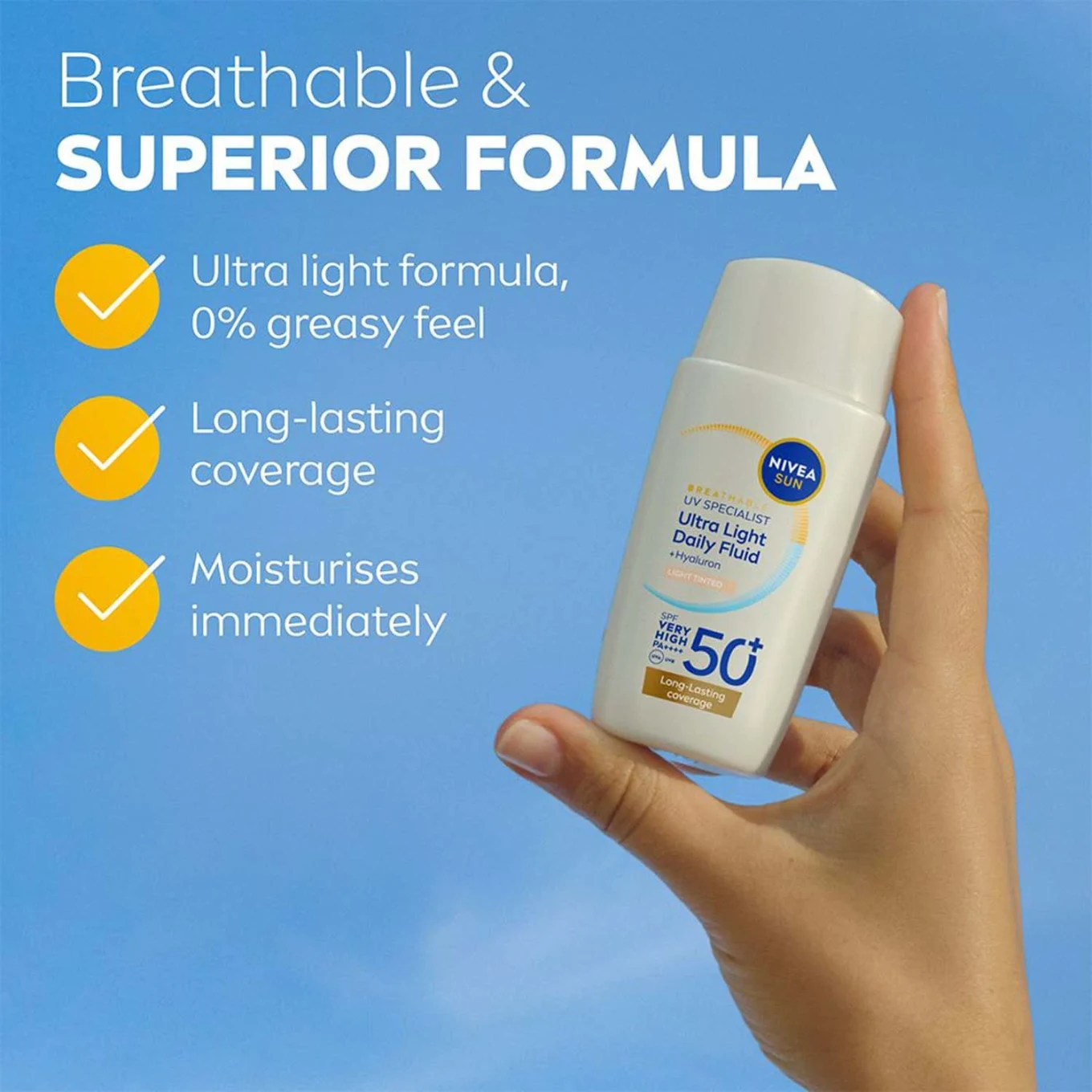 Nivea Sun UV Face Ultra Light Daily Fluid SPF 50+, 40 ml Light Nivea