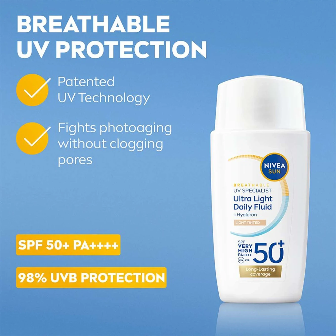 Nivea Sun UV Face Ultra Light Daily Fluid SPF 50+, 40 ml Light Nivea