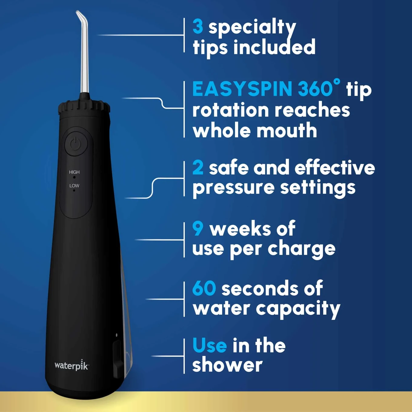 Waterpik WF-26EU Cordless Plus Black Mundusch Waterpik