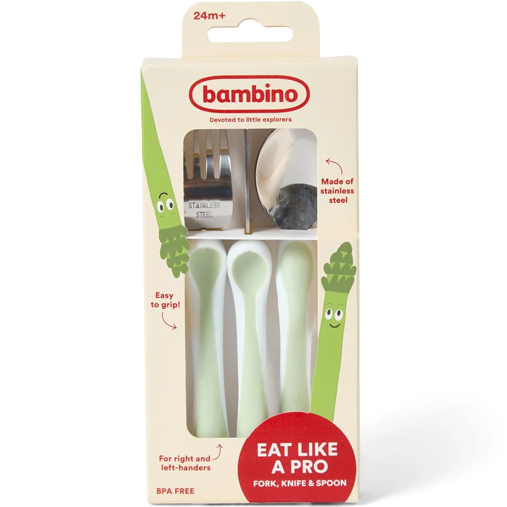 Bambino Eat Like a Pro! Fork, Knife & Spoon Turquoise Bambino
