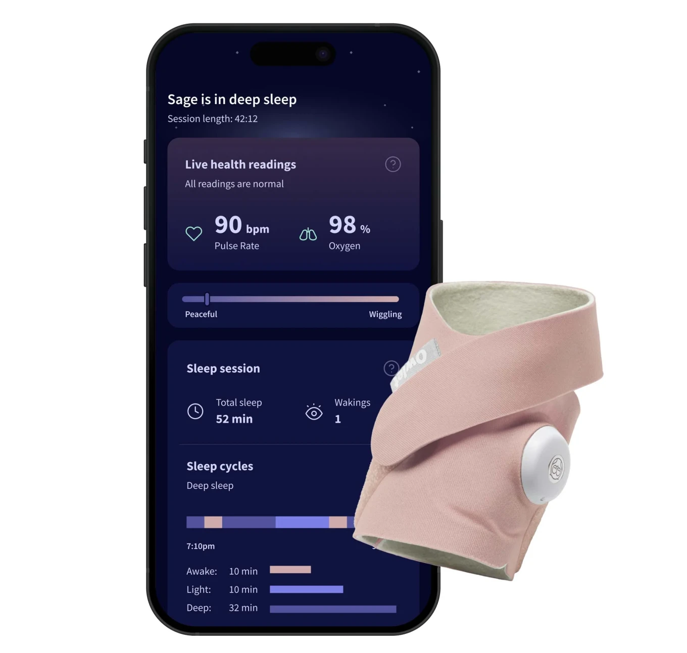 Owlet Dream Sock Dusty Rose Owlet