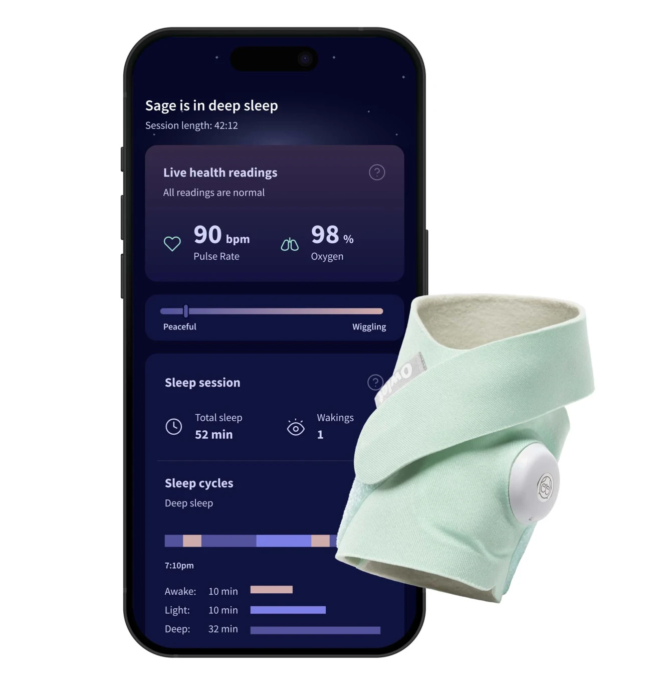 Owlet Dream Sock Mint Owlet