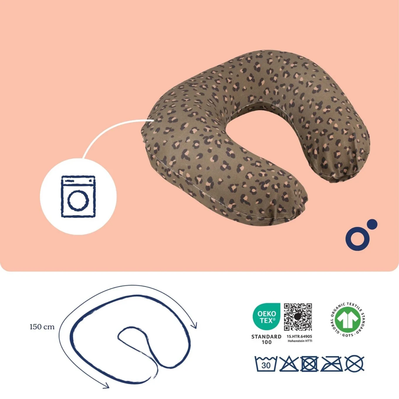 Doomoo Amningskudde Mörk Leopard Doomoo