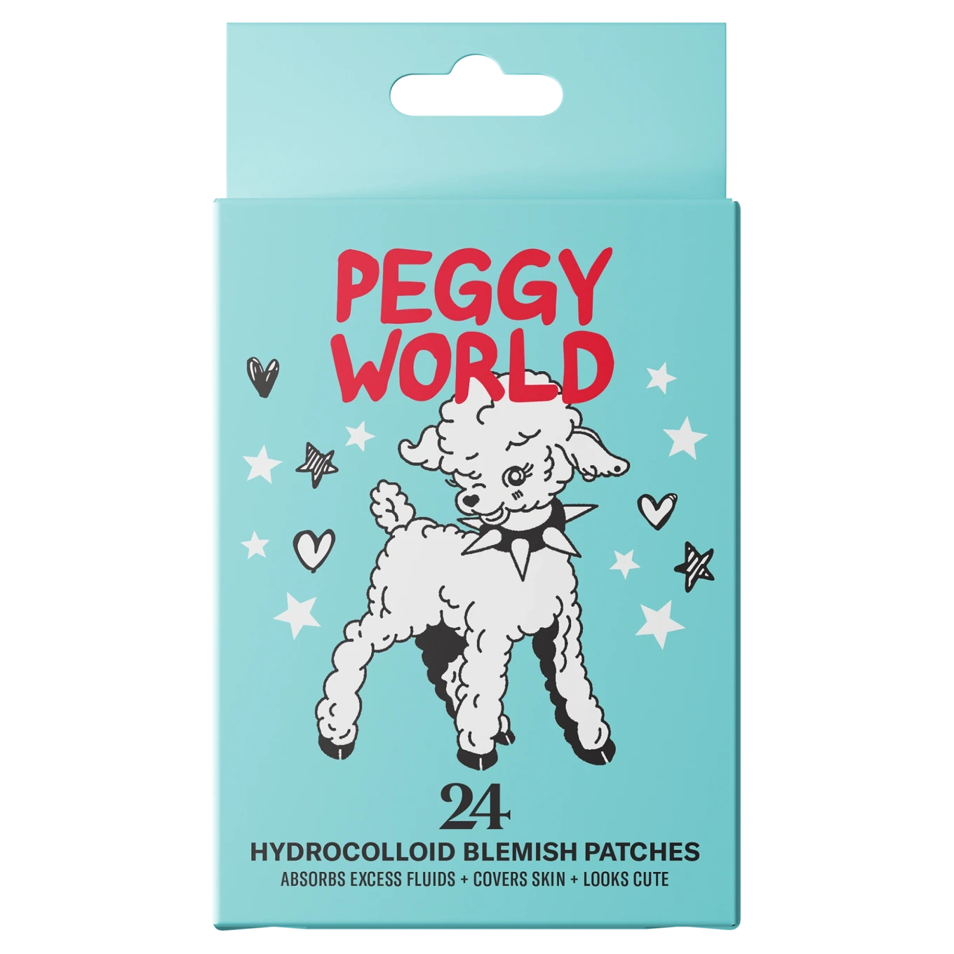 Peggy World Blemish Patches Hearts and Stars Turquoise 24 st Peggy World