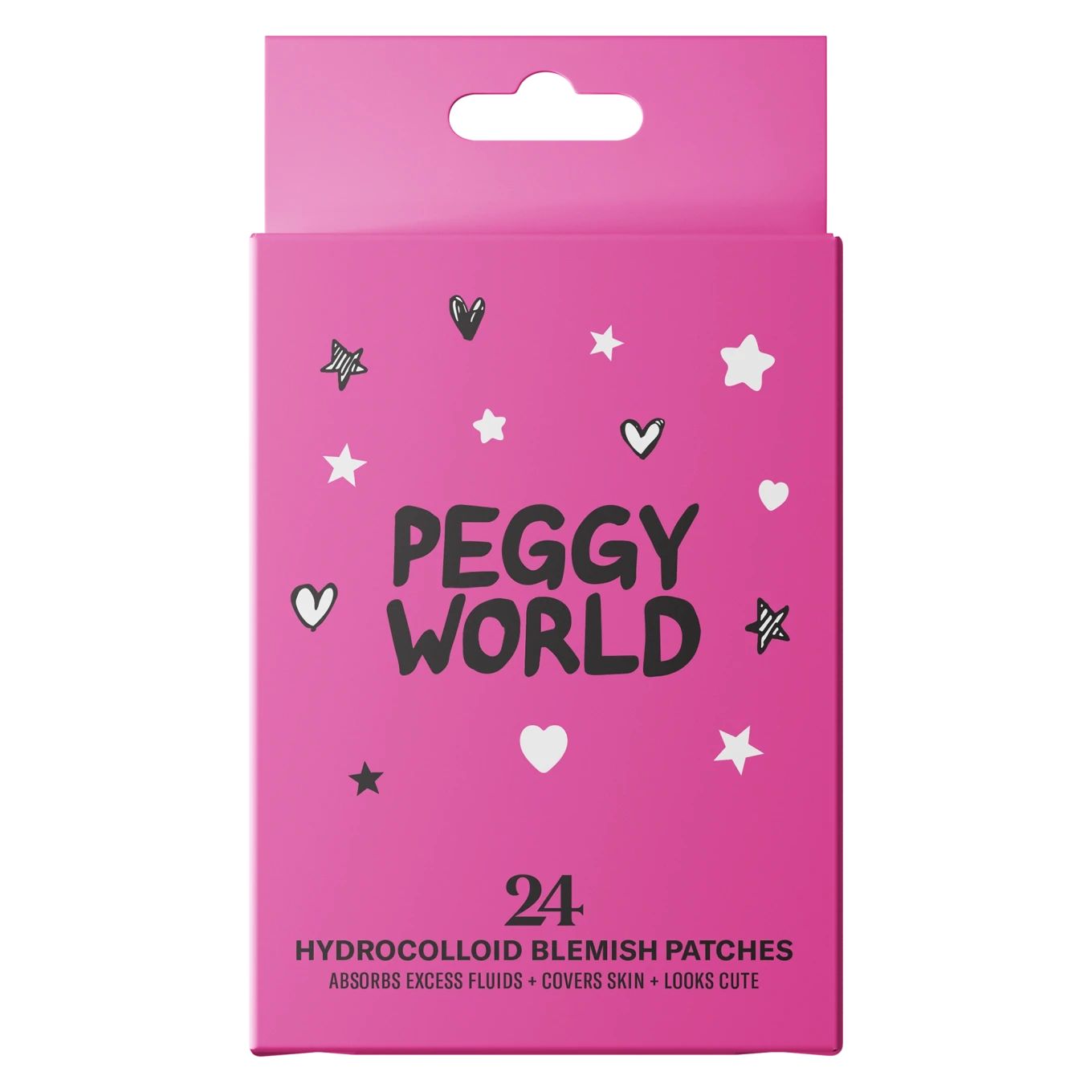 Peggy World Blemish Patches Hearts and Stars Hot Pink 24 st Peggy World