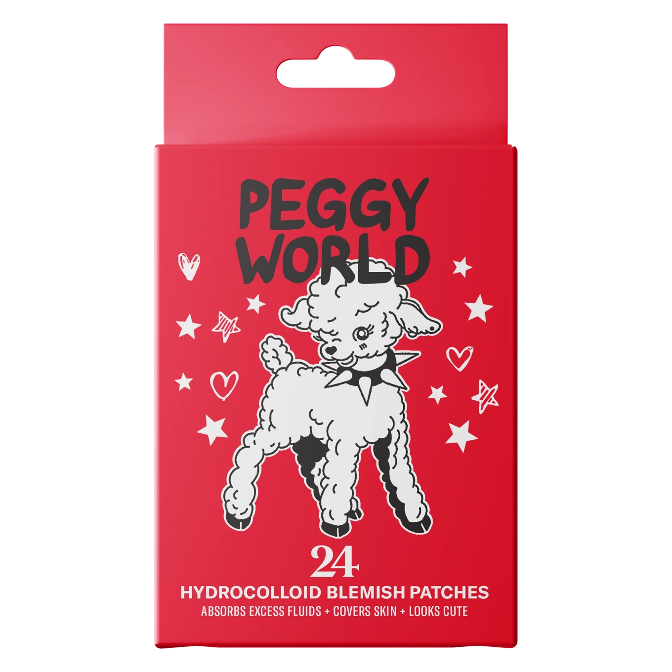Peggy World Blemish Patches Hearts and Stars Red 24 st Peggy World