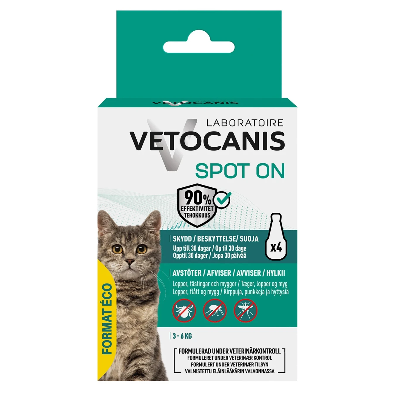 Vetocanis Anti-parasit Spot on Katt Economy pack 4x1,2 ml Vetocanis