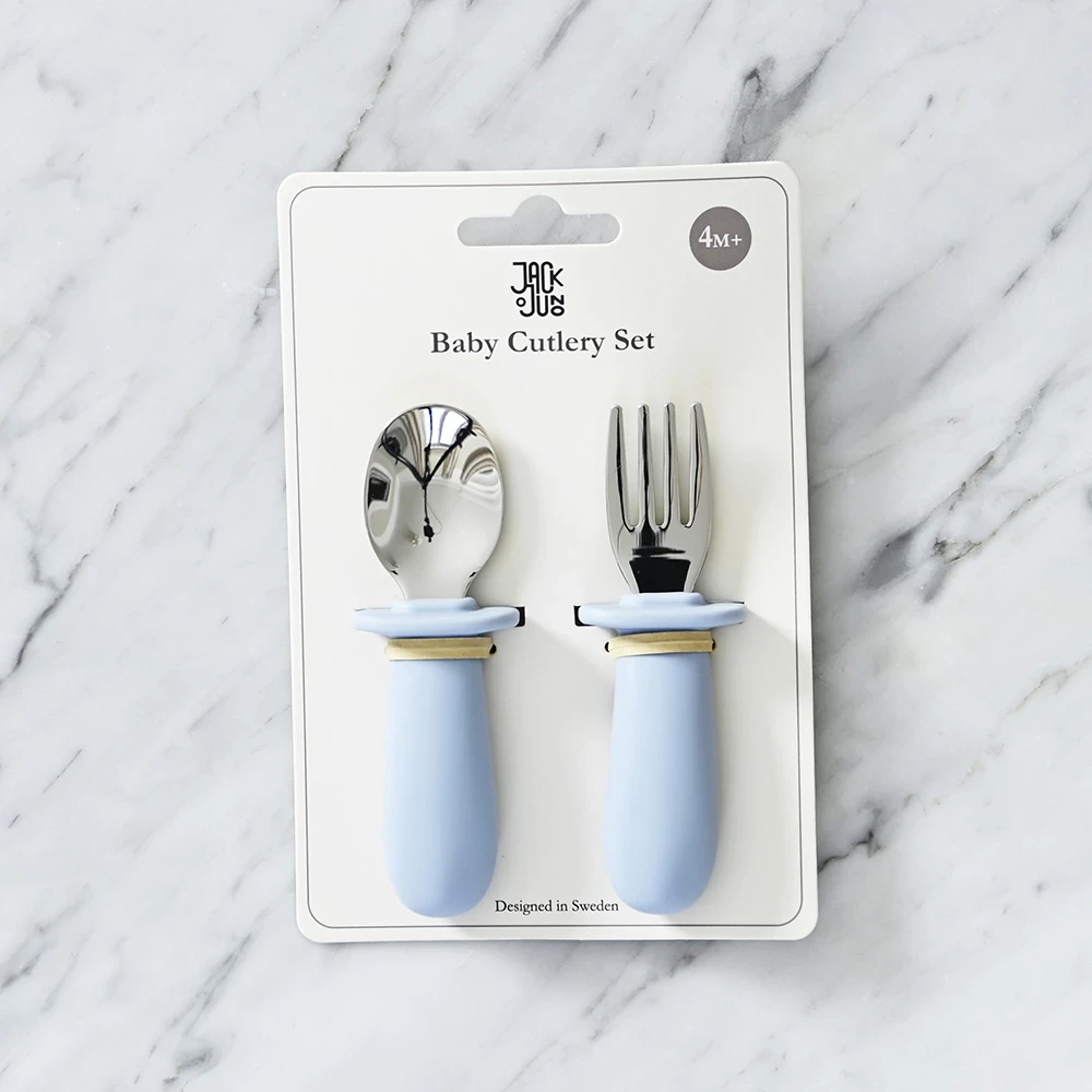 Jack o Juno Klassiskt Bestickset För Baby Pale Blue Jack o Juno