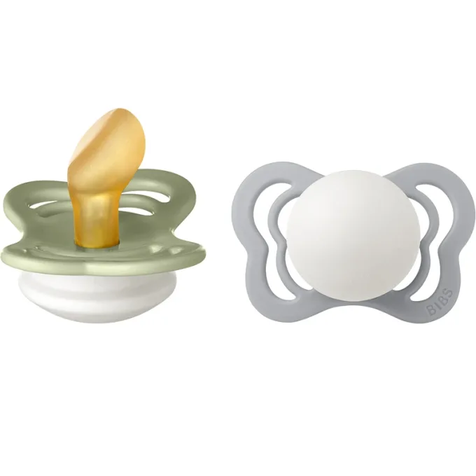 BIBS Couture Latex Sage Glow/Cloud Glow 2-pack Size 1 Bibs