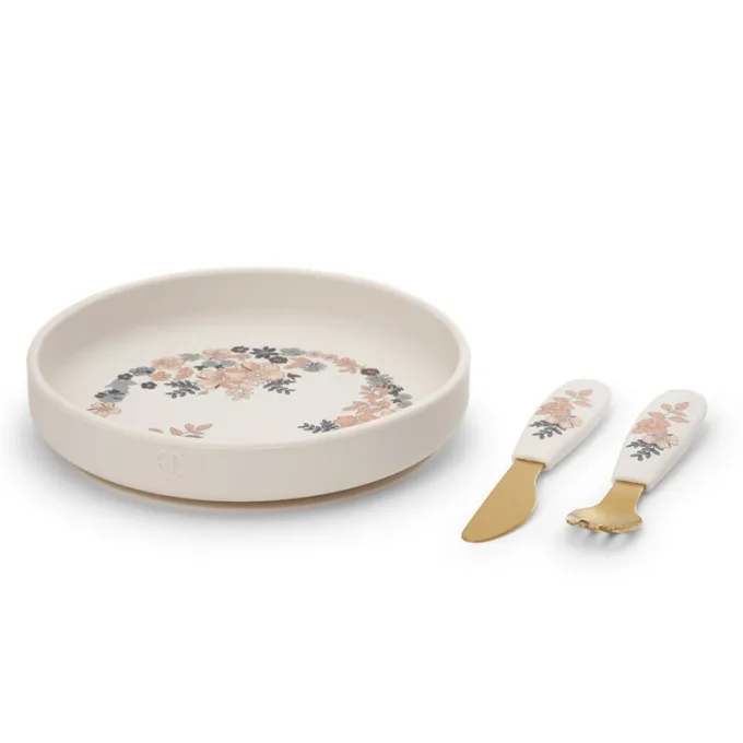 Elodie Silicone Plate Set Blue Garden Placement 0-3 år Elodie Details