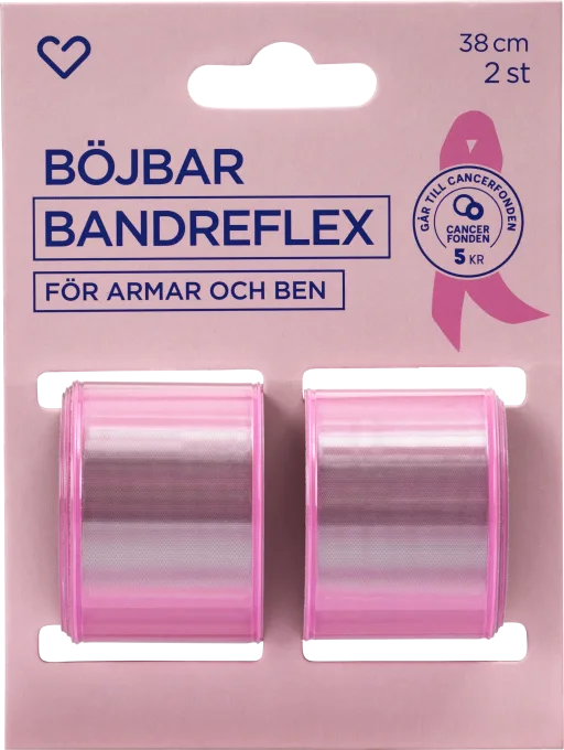Hjärtats Reflexband Rosa Bandet 2 st Hjärtats