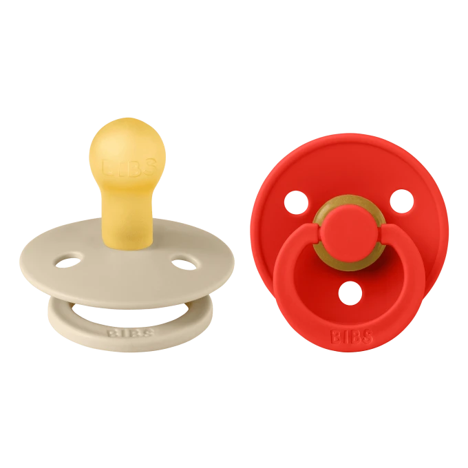 BIBS Pacifier Colour Latex Size 1 Vanilla/Candy Apple 2-pack Bibs