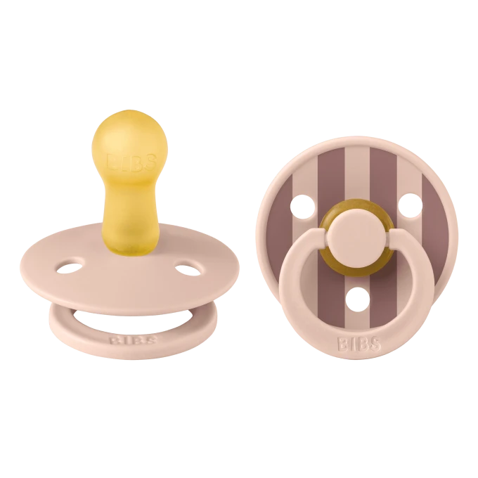 BIBS Pacifier Studio Colour Block Latex Size 2 Blush Mix 2-pack Bibs
