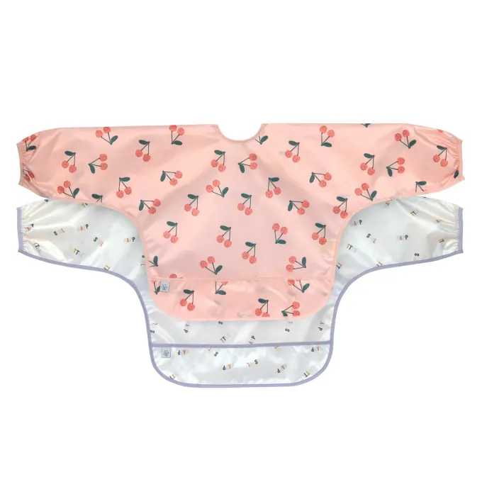 LÄSSIG Long Sleeve Bib Happy Fruits 2 st Cherry LÄSSIG