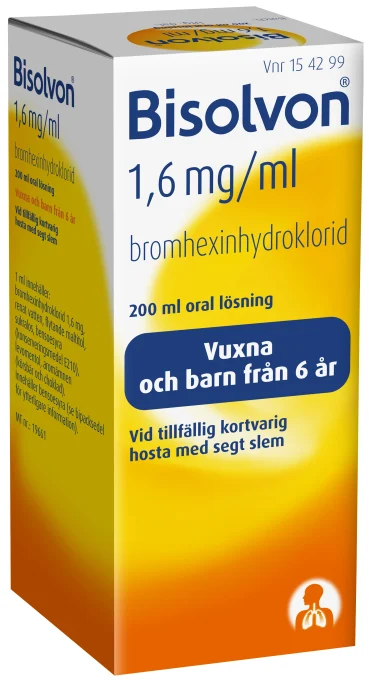 Bisolvon Oral lösning 1,6mg/ml Flaska 200 ml Bisolvon