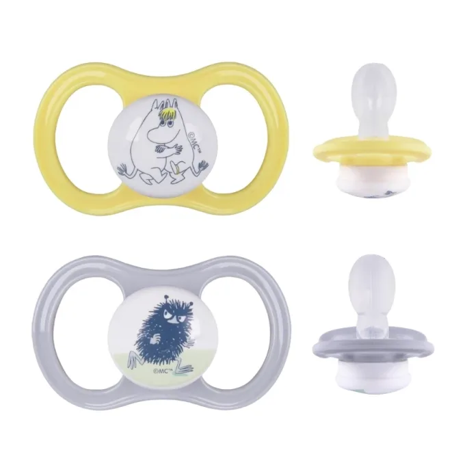 ESSKA Happy Muminedition Napp + 4 månader 2-pack gul/grå Esska