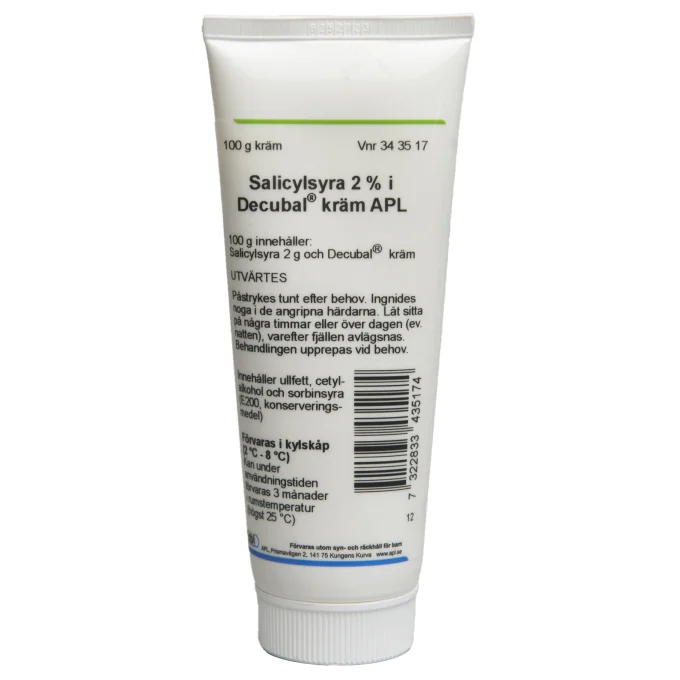 Salicylsyra 2% i Decubal kräm APL 100 g Apl