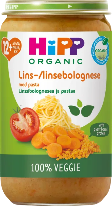 HiPP Linsbolognese med pasta 12 mån 250 g HIPP