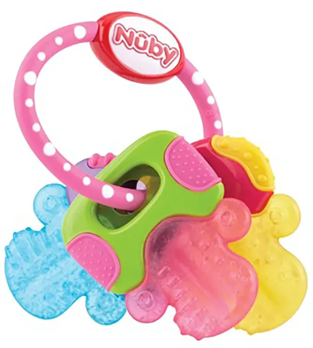 Nuby IcyBite Teether Keys Bitleksak 3 mån+ Rosa/Blå/Gul Nuby