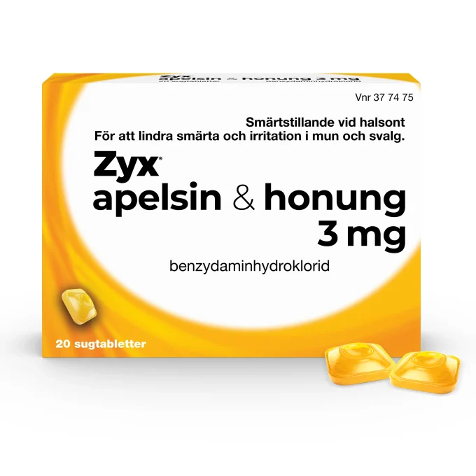 Zyx Apelsin & Honung Sugtablett 3 mg 20 sugtabletter Zyx