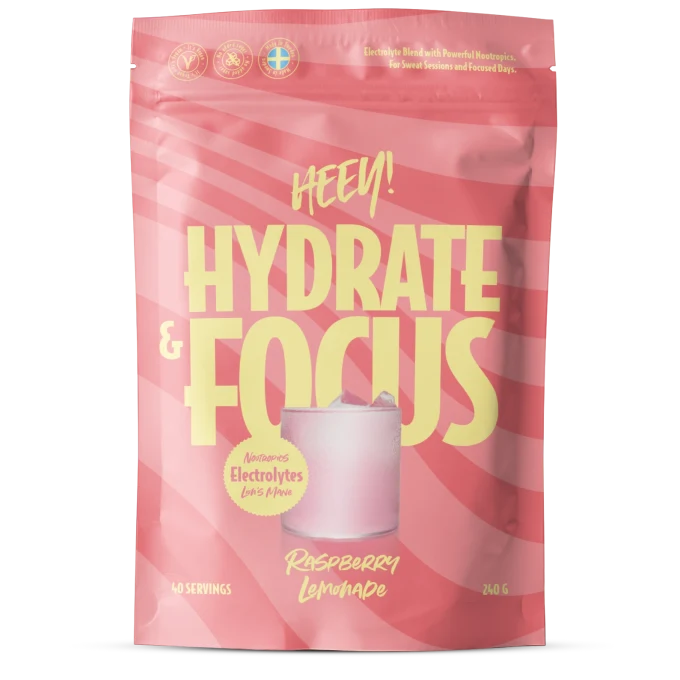 Heey! Hydrate & Focus Elektrolyter Hallonlemonad 240 g Heey!