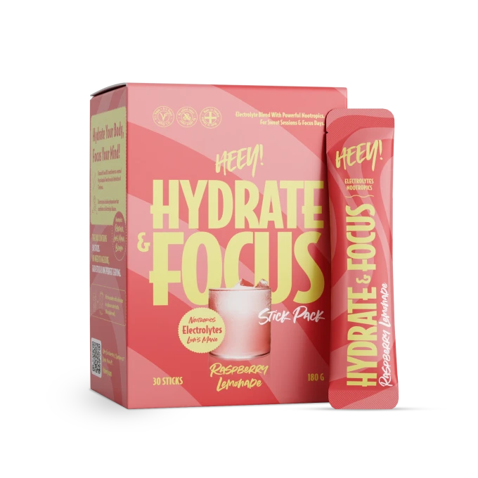 Heey! Hydrate & Focus Elektrolyter Hallonlemonad 30 st Heey!