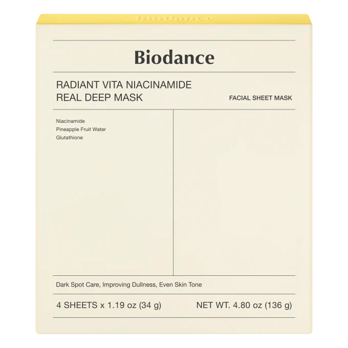 Biodance Radiant Vita Niacinamide Real Deep Mask 1 box Biodance